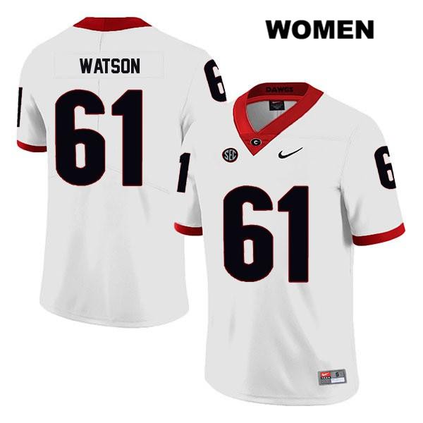 Georgia Bulldogs Women's Blake Watson #61 NCAA Legend Authentic White Nike Stitched College Football Jersey HOT6156ZV
